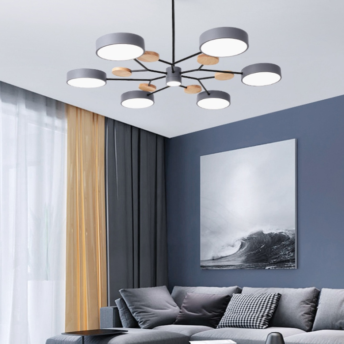 Люстра на штанге MEADE 6 lamps Grey ImperiumLoft