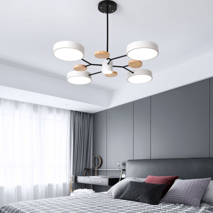 Люстра на штанге MEADE 6 lamps Grey ImperiumLoft