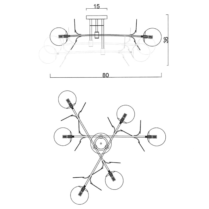 Потолочная люстра MATISSE B D80 Black Multicolor ImperiumLoft