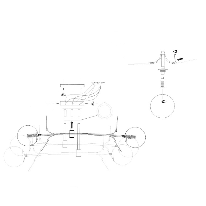 Потолочная люстра MATISSE B D80 Black Multicolor ImperiumLoft