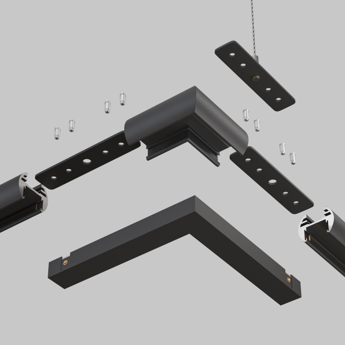 Коннектор угловой круглый Basity, черный Maytoni TRA172CL-R-11B