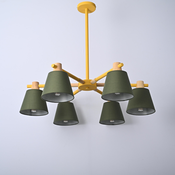 Потолочная люстра на штанге NATURA A GREEN 6 ImperiumLoft