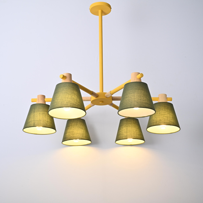 Потолочная люстра на штанге NATURA A GREEN 6 ImperiumLoft