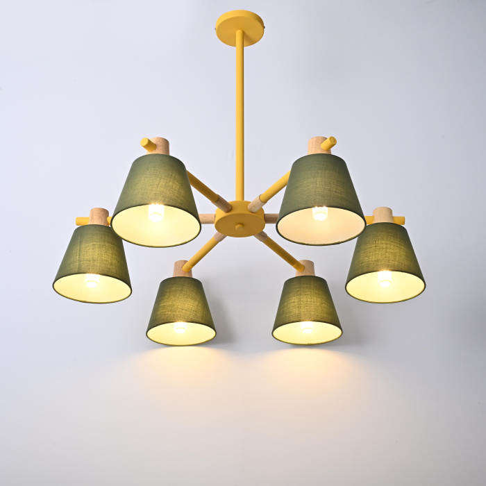 Потолочная люстра на штанге NATURA A GREEN 6 ImperiumLoft