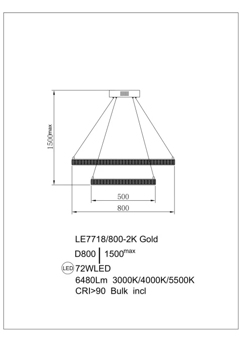 Подвесная люстра Leon Colisee LE7718/800-2K Gold