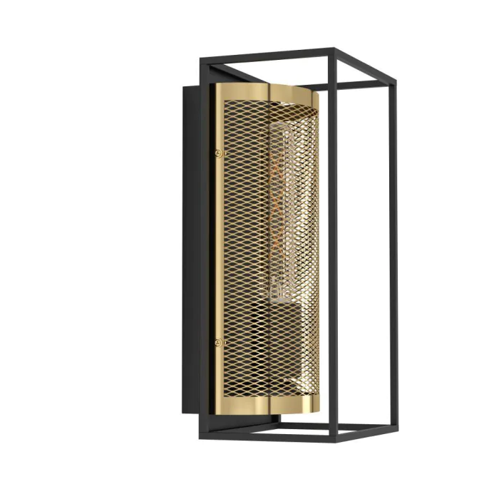 Бра NOHALES, 1X40W (E27), H320, сталь, черный, латунь EGLO 43789