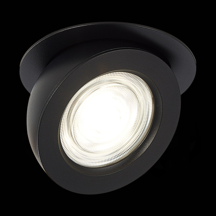 Светильник встраиваемый Черный LED 1*10W 3000K 850Lm Ra>90 38° IP20 D109xH60 180-240V ST654.438.10