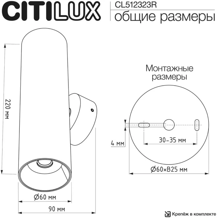 Настенный светильник Citilux Axel CL512323R