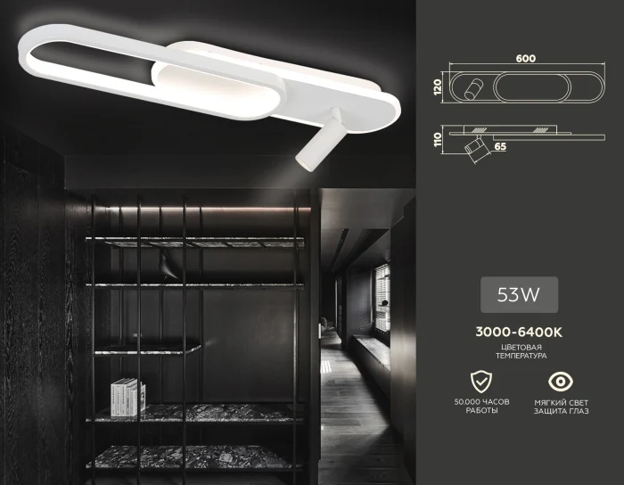 Настенно-потолочный светодиодный светильник с пультом Ambrella light FL5108