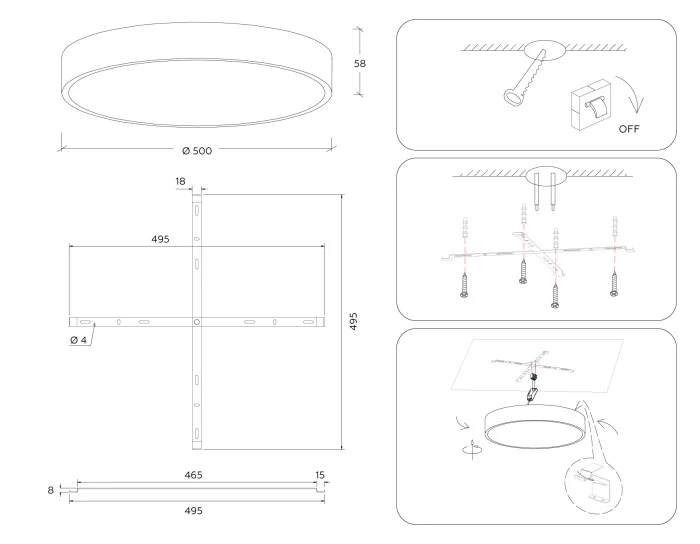 Потолочный светодиодный светильник Ambrella light FV5533