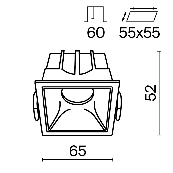 Встраиваемый светильник Maytoni Technical Alfa LED DL043-01-10W3K-SQ-WB