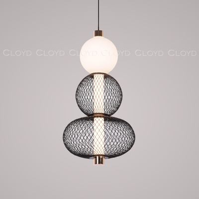 Подвесной светильник Cloyd SUPERNOVA-B P1 / выс. 41 см - черный/золото (арт.11484)