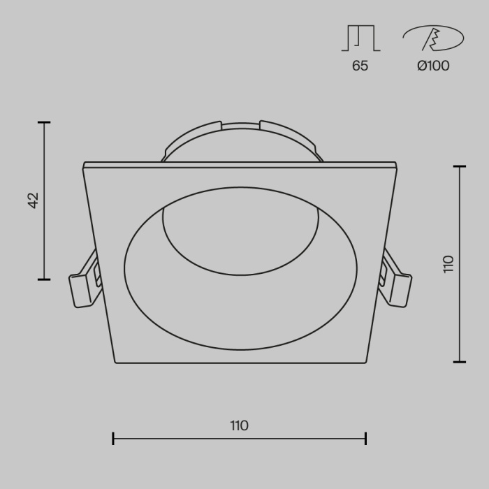 Встраиваемый светильник Maytoni Share DL126-GX53-SQ-W