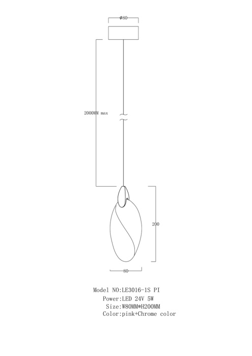 Подвесной светильник Leon Lance LE3016/1S PI