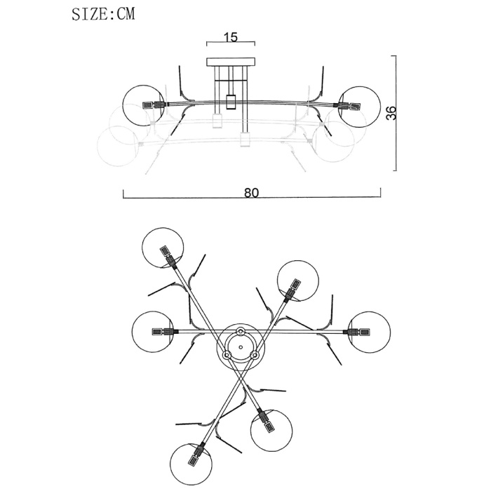 Потолочная люстра MATISSE B D80 Gold Multicolor ImperiumLoft