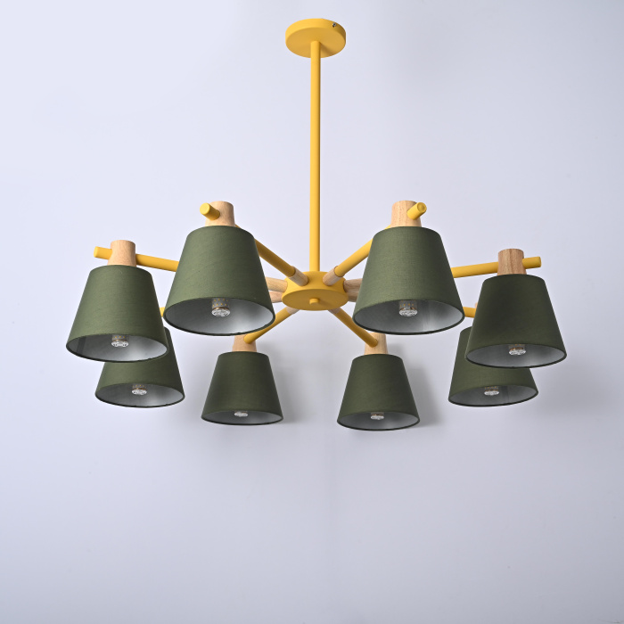 Потолочная люстра на штанге NATURA A GREEN 8 ImperiumLoft