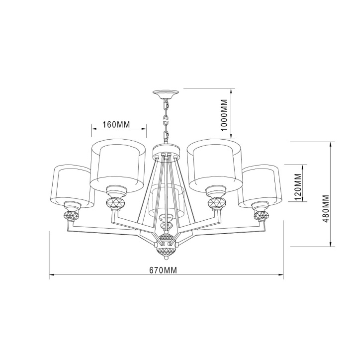 Подвесная люстра VL1054L05 Vele Luce