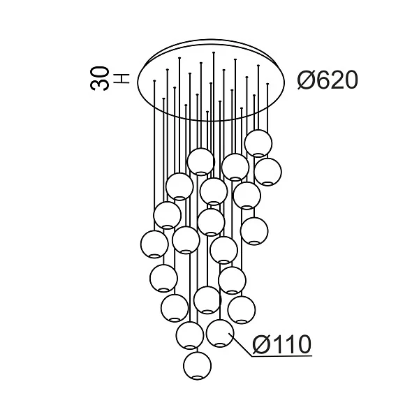 Подвесная люстра Ledron SPACE Wooden 21 GU10