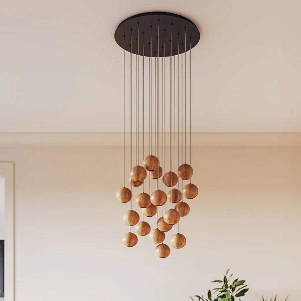 Подвесная люстра Ledron SPACE Wooden 21 GU10