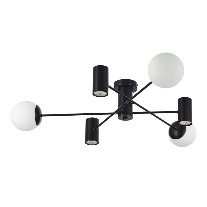 Светильник потолочный Черный/Белый GU10+E27 3+3*5+60W SLE1105-402-06