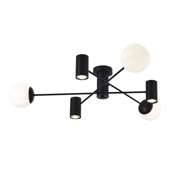 Светильник потолочный Черный/Белый GU10+E27 3+3*5+60W SLE1105-402-06