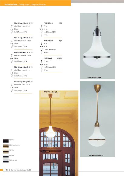 Подвесной светильник Berliner Messinglampen PS53-70opB