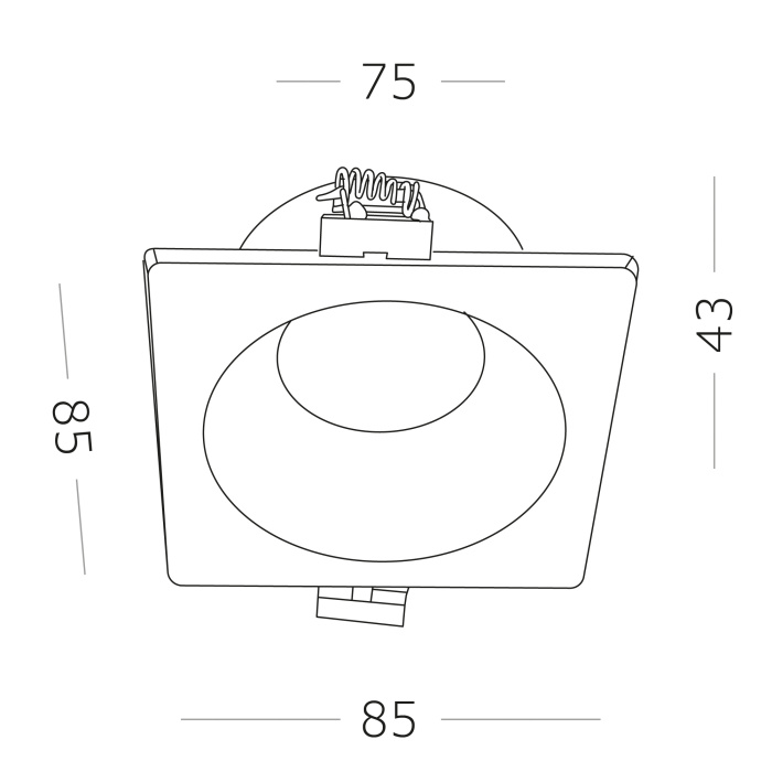 Светильник встраиваемый Белый GU10 1*50W IP65 L85xW85xH53 220V Без ламп ST256.518.01