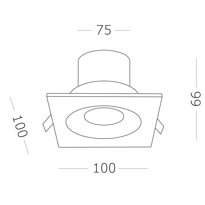 Светильник встраиваемый Черный LED 1*10W 4000K 700Lm Ra>90 60° IP44 L100xW100xH66 85-265V ST259.448.10