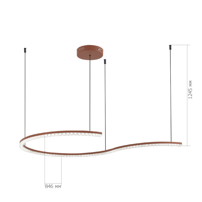 Светильник подвесной ST-Luce терракотовый/прозрачный LED 1*65W 4000K SL1018.603.01