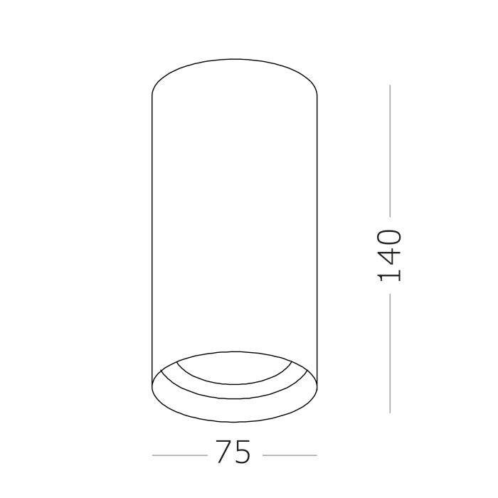 Светильник потолочный Белый LED 1*15W 4000K 1 200Lm Ra>90 60° IP44 D75xH140 220-265V ST157.542.15