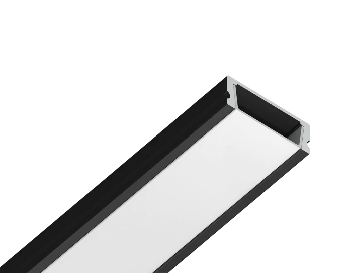 Алюминиевый профиль накладной 15.5*6 для светодиодной ленты до 11мм Ambrella light GP1700BK