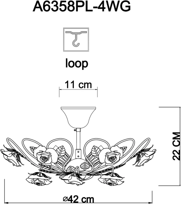 Потолочный светильник Arte Lamp Rosita A6358PL-4WG