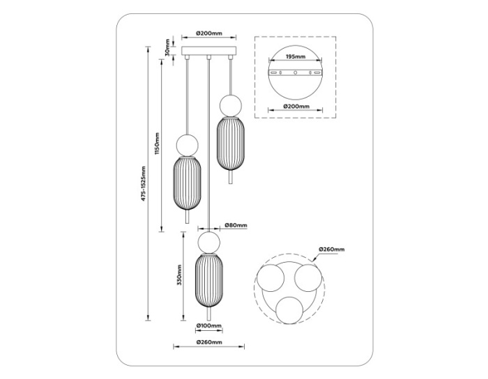 Подвесной светильник HIGH LIGHT AMBRELLA LIGHT LH53102