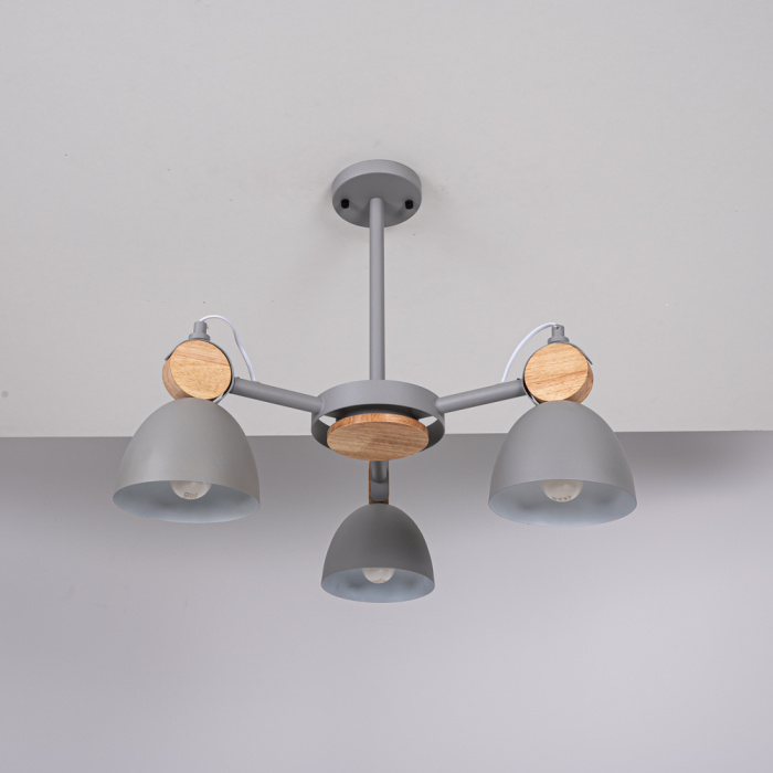 Потолочная люстра на штанге ROLLA 3 Gray ImperiumLoft