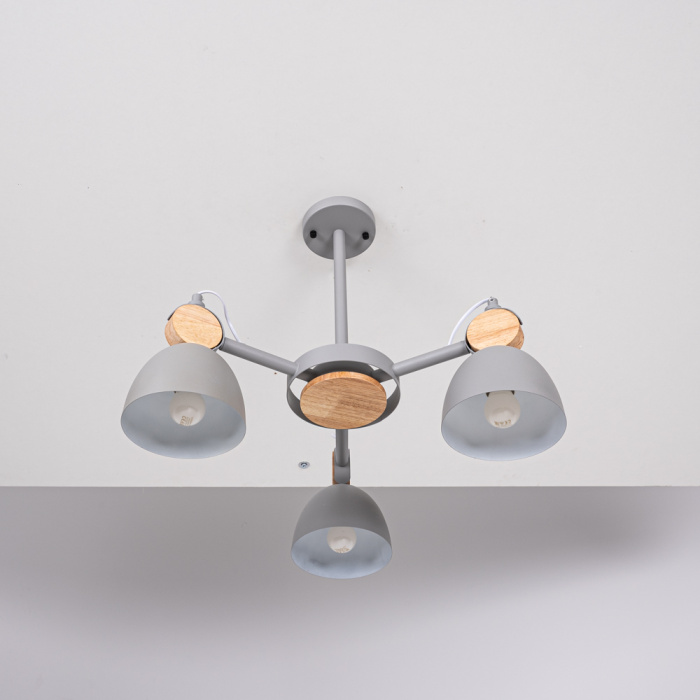 Потолочная люстра на штанге ROLLA 3 Gray ImperiumLoft