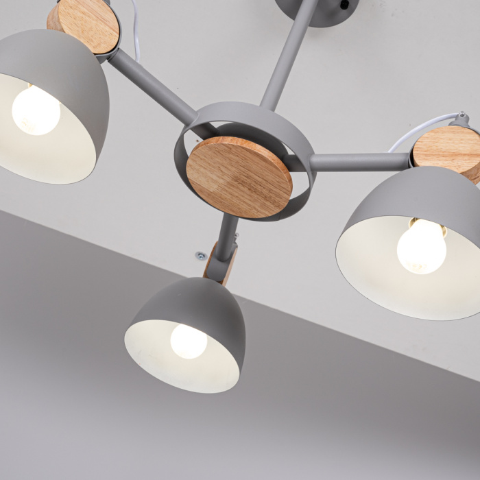 Потолочная люстра на штанге ROLLA 3 Gray ImperiumLoft