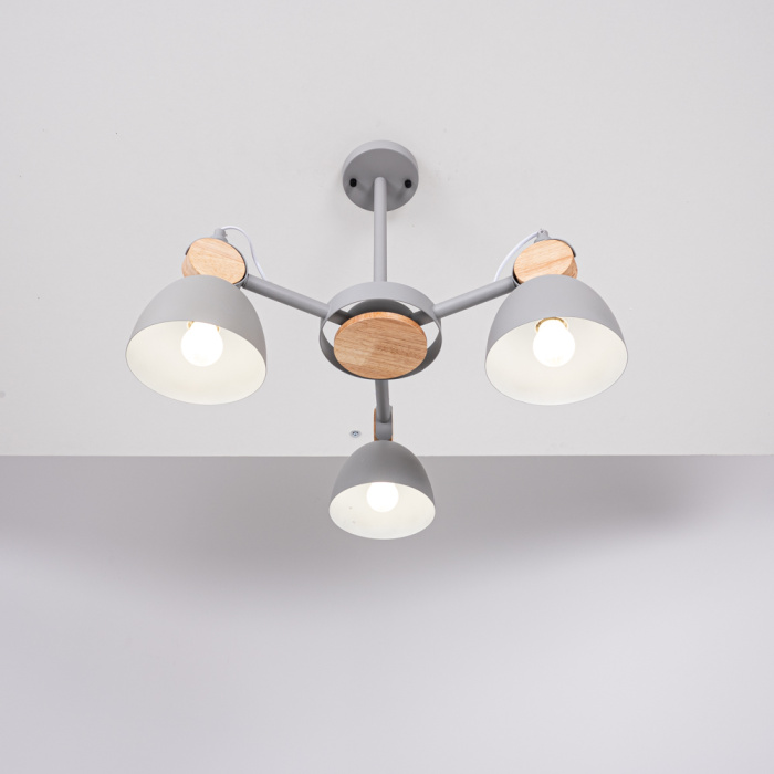 Потолочная люстра на штанге ROLLA 3 Gray ImperiumLoft