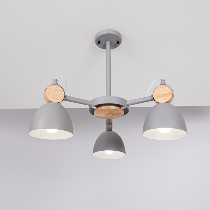 Потолочная люстра на штанге ROLLA 3 Gray ImperiumLoft