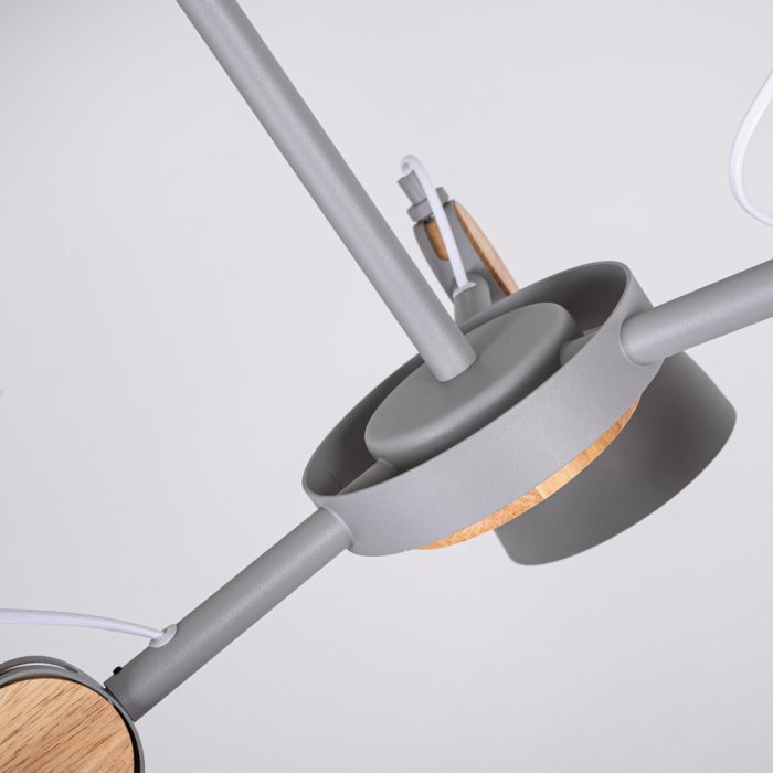 Потолочная люстра на штанге ROLLA 3 Gray ImperiumLoft