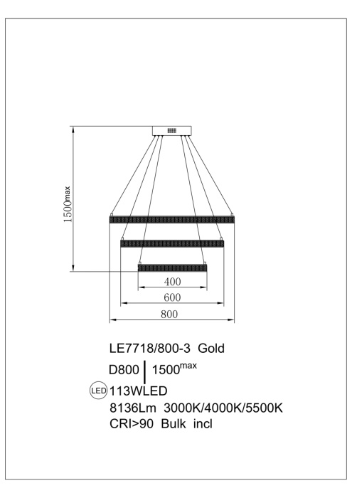 Подвесной светильник Leon Colisee LE7718/800-3K Chrome