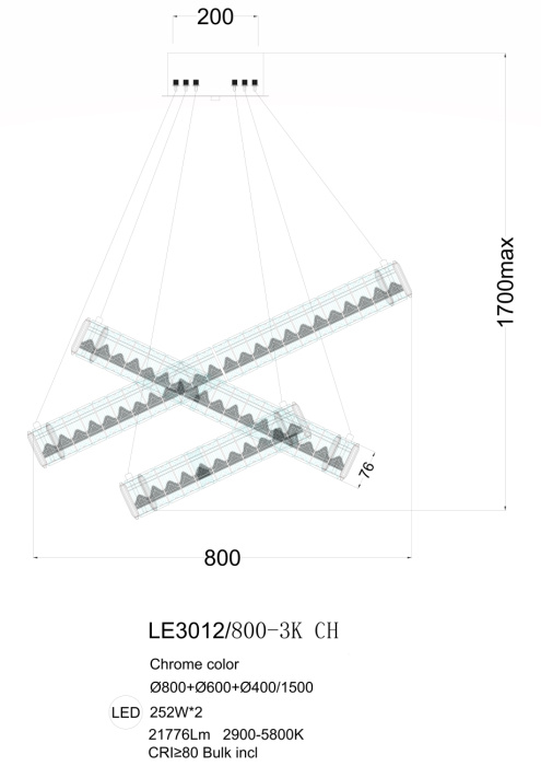 Подвесной светильник Leon Delaina LE3012/800-3K CH