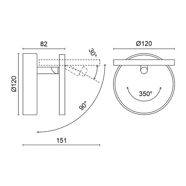 Настенный светильник Ledron UFO G3 DIM White