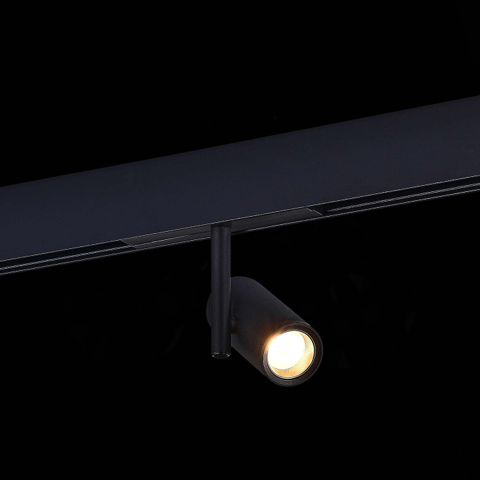 Магнитный трековый светильник Черный LED 1*8W 3000K 500Lm Ra>90 36° IP20 D42xH135 48VV ST808.436.08