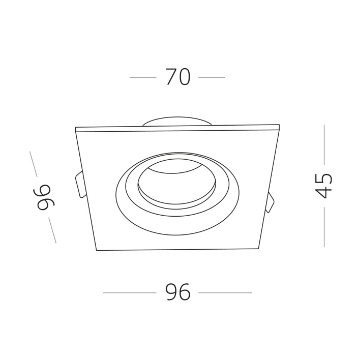 Светильник встраиваемый Белый GU10 1*50W IP65 L96xW96xH45 220V Без ламп ST255.518.01