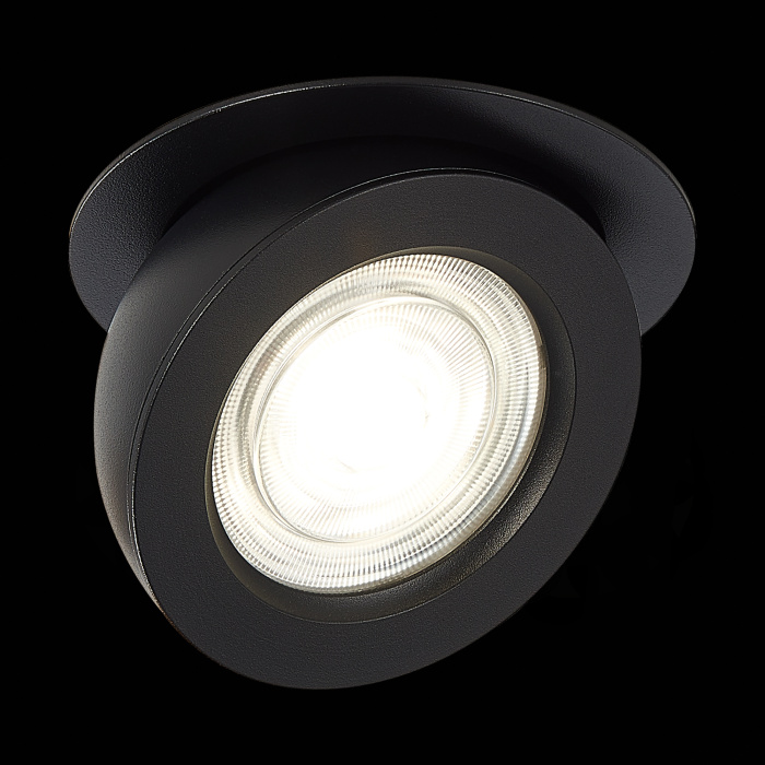 Светильник встраиваемый Черный LED 1*10W 4000K 850Lm Ra>90 38° IP20 D109xH60 180-240V ST654.448.10