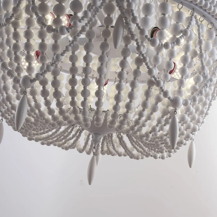 Люстра Rh Anselme White Wood Large Chandelier By Imperiumloft