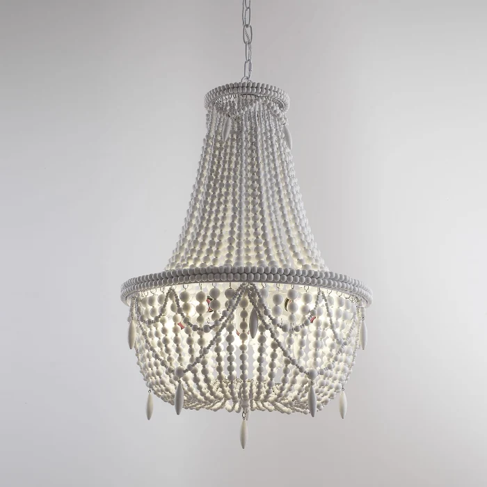 Люстра Rh Anselme White Wood Large Chandelier By Imperiumloft