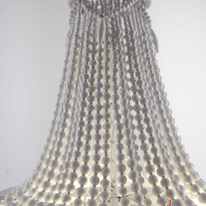 Люстра Rh Anselme White Wood Large Chandelier By Imperiumloft