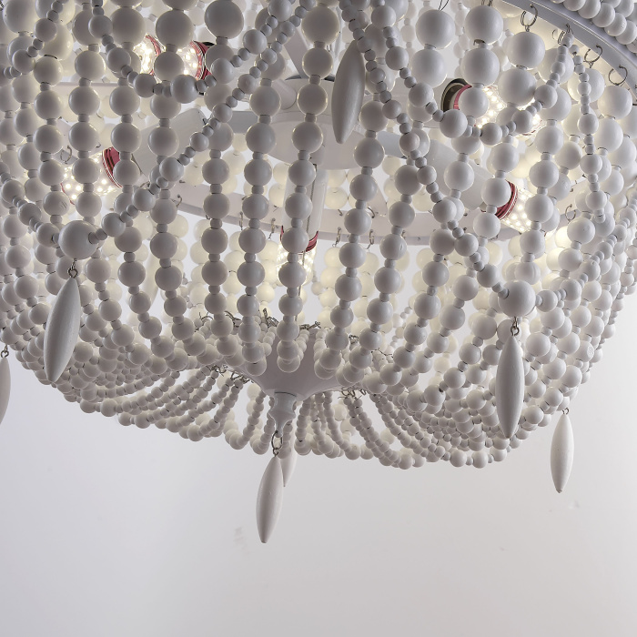 Люстра Rh Anselme White Wood Large Chandelier By Imperiumloft