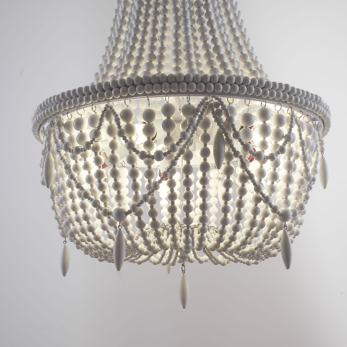 Люстра Rh Anselme White Wood Large Chandelier By Imperiumloft